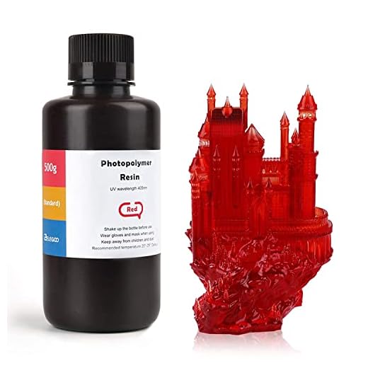 ELEGOO LCD UV 405nm Resina Rapida per Stampante 3D LCD 500g Resina Fotopolimerica Rosso（ABS Like）