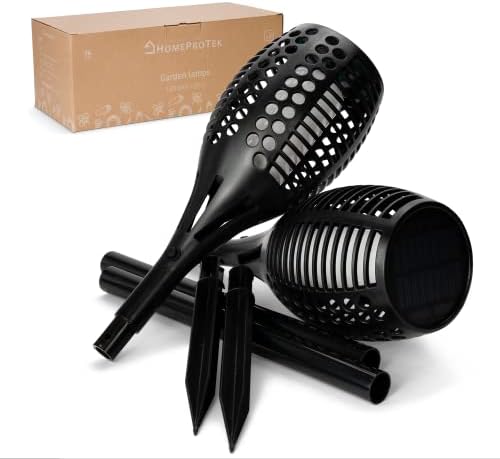 HOMEPROTEK 96 LED Solar Torch Lights, 2 Pcs Large Garden Solar Lights Outdoor Waterproof IP65, Flame Effect Solar Garden Lights, Flickering Solar Lights Outdoor Garden Solar Lights