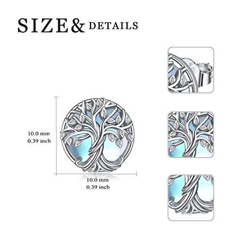 WINNICACA Yoga Lotus/Tree of Life/Sea Turtle/Butterfly/Celtic Knot/Elephant Stud Earrings Moonstone Earrings Jewelry Gifts for Women Birthday4