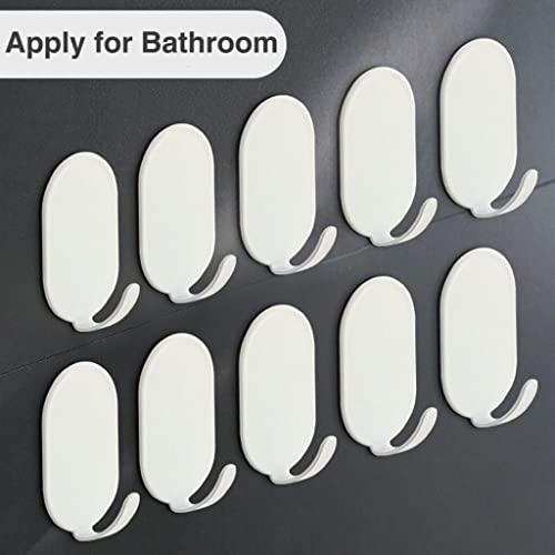 Gerhannery Kleverige haken Zelfklevende haken, 12 stuks Heavy Duty Stick On Haken Waterdichte Wandhaken Handdoekhaak, Geen Nagels Wandhangers Extra Sterke Kapstok Deurhaken voor Badkamers Keuken Toilet (Wit) - Image 6