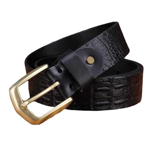 Hole Belt Solid Pure Copper Pin Buckle Cowhide Belt Men's Leather Belt Casual Fashion All-Match Belt
