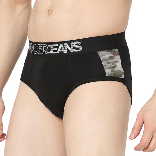 Image of Underjeans by Spykar Men Premium Pack of 2 Black-Purple Brief