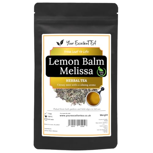 Lemon Balm Herbal Tea (50g) Calming Melissa Tea Loose Leaf Blend for Relaxation and Wellness - Dried Lemon Balm Leaves for Soothing Aromatic Experience - Your ExcellenTEA