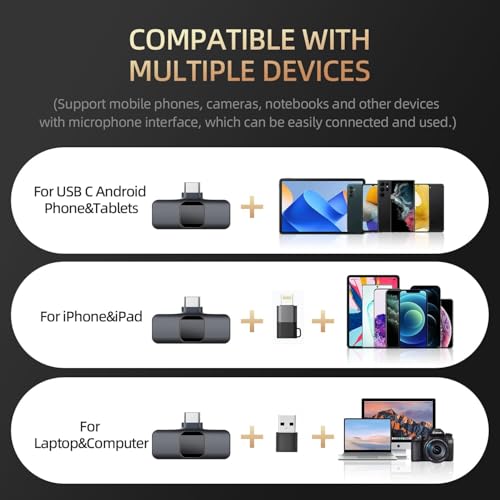 ENOKIK Wireless Lavalier Microphone Kit - Dual Mics, 1 Receiver, Long-Range, Noise Cancelling, for Vlog, Live Streaming, YouTube, Podcasts - Image 3