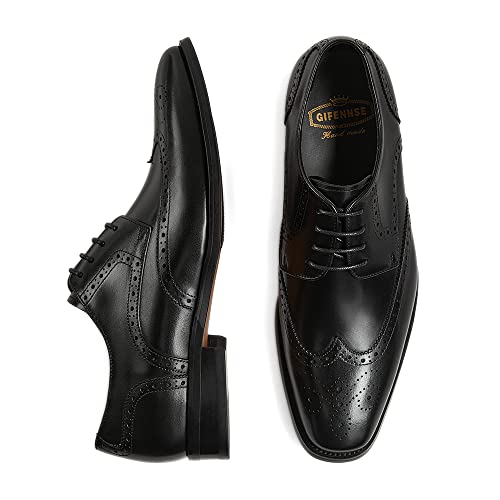 Image of GIFENNSE Men's Oxford Shoes | Mens Dress Shoes | Mens Formal Shoes | Lace Up Dress Shoes