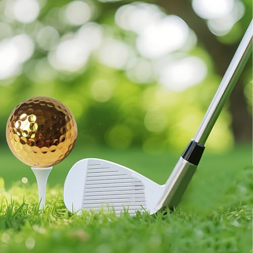 Image of Jugaoge Electroplated Gold Double-Layer Golf Balls, Shiny Gold Golf Balls for Gifting