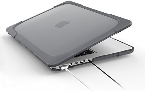 Rugged Case for MacBook Pro 13 inch with Retina Display (Model: A1502/A1425),Heavy Duty Slim Hard Shell Cover Shockproof Protective Cover with Foldable Kickstands (Grey)
