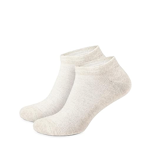 FlaxSox LinoSock™ SportWear Quick-Dry Mesh-Knit Organic Linen Ankle Socks for Men (US, Numeric, 10, 12, Regular, Regular, 5-Pack)