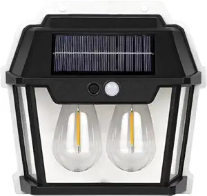 COEUS Outdoor Solar Wall Light | Motion Sensor | Wireless Auto Chargeable | Security Lamps for Front Porch, Patio, Garden, Camping, Fence, Garage (Warm Light, Pack of 1)