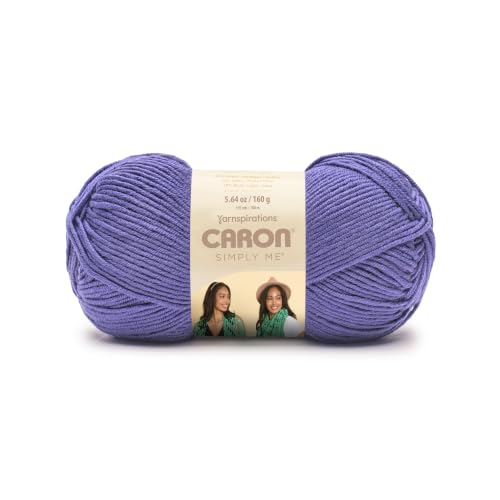 Image of Caron Simply Me, Soft Yarn for Crocheting, Amethyst, 2-Pack | #5 Bulky Yarn, 62% Acrylic 20% Nylon 18% Wool, Soft Yarn for Knitting, Crochet, Hobby Crafts, 197yd, 160g /5.64oz per skein