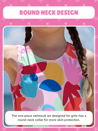 Image of Angel season Girls Swimsuits Kids Bathing Suit One Piece Swimwear with UPF 50+ Cute