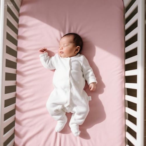 Image of American Baby Company 2 Pack Fitted Crib Sheets 52x28, Gray /Pink