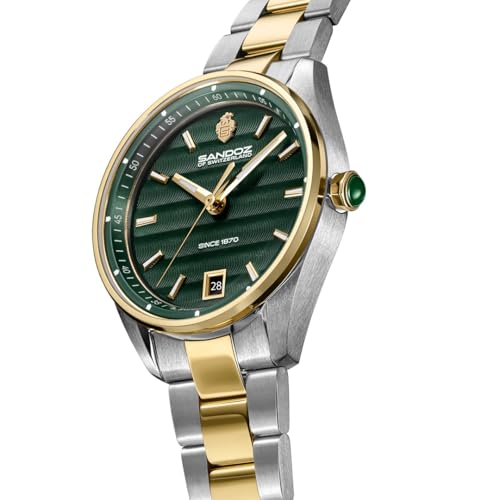 Image of Sandoz Bachelin Premium Quartz Green Dial Swiss Made Watch for Women - SZWLH0001115
