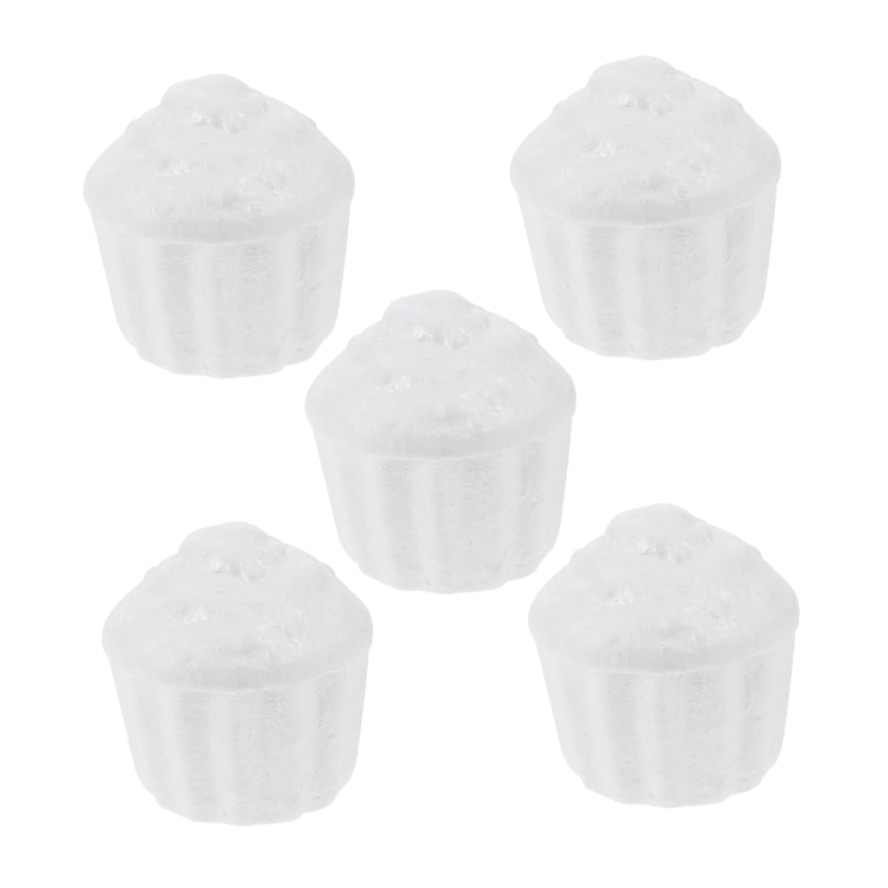 VICASKY Lot de 5 Modèles de Gâteau en Mousse Blanche Forme Cupcake pour Travaux Manuels et Accessoires D'entraînement Créatifs Faits Main