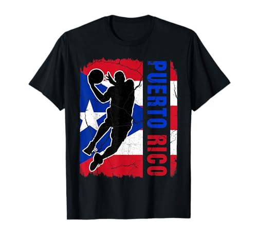 Puerto Rican Basketball Player Puerto Rico Flag Basketball T-Shirt