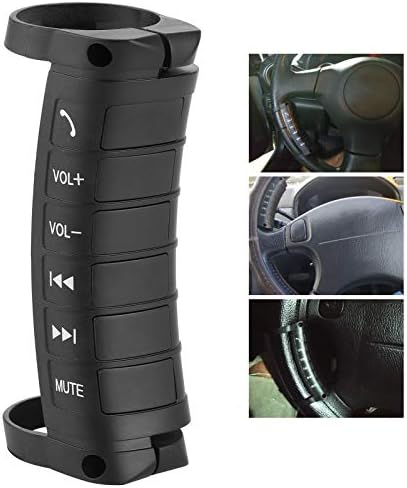 Car Steering Wheel Control Button Install Kit, Multifunction Car Steering Wheel Button Remote Control 2 Din DVD Controller Universal Car DVD Navigation Button Remote Controller, Black