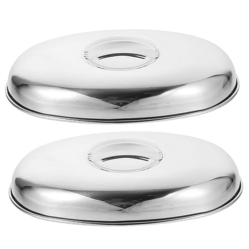 POPETPOP Cubierta Protectora Para Alimentos Acero Inoxidable Tapa Para Bistec Tapa Para Cocinar Al Vapor Con Lisos y Resistente Al Compacto Uso Múltiple