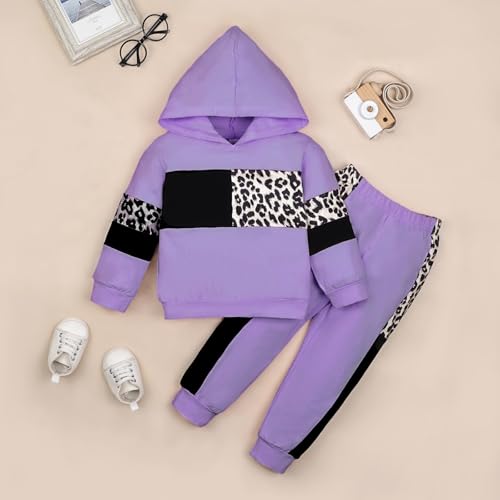 Girls Clothes Toddler Fall Outfits Long Sleeve Hoodie Sweatshirt Tops + Sweatpants 2 Pieces 2-7Y2