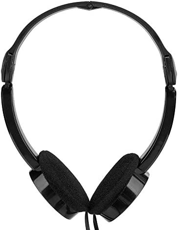 Omquot Kids Wired Stereo Headphones with Microphone for Skype Calls Noodle Cable Comfortable Wear Black/White/Red/Pink (Black) - 5
