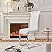 Yaheetech Dining Chairs Set of 2 Modern Faux Leather Upholstered Dining Room Chairs with High Back and Metal Chrome Legs for Kitchen/Living Room/Restaurant, White