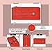 Leatherboss Genuine Leather Women's All in One Credit Business Card Case Holder Slim Zipper Wallet With a Card Protection Strap, Red