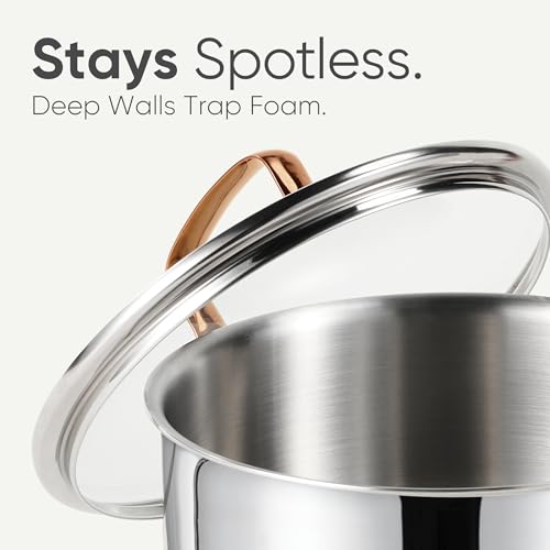 Image of CAROTE 2Qt Stainless Steel Saucepan Set, Non-Toxic 3-Ply Stainless Steel Cookware Set with Lids, Small Kitchen Pots, Oven Safe, Compatible with Induction, Ceramic, Gas, Mothers Day Gifts