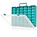 MYMOON HOME Plastic Toy Storage Case Compatible with Mini Brands Collector Toys, Shopkins, Real Littles, and LOL Surprise Series 1, 2, 3, 4, Collectible Compartments for Miniatures (Teal)