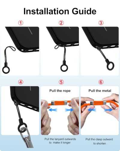 Image of Magnetic for iPhone 17 Pro Max Case with Crossbody Phone Strap,Orange
