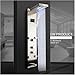 Luxury Black/Brush Bathroom LED Shower Panel Tower System Wall Mount Mixer Tap Hand Shower SPA Massage Temperature Screen(Style 02 With Led)
