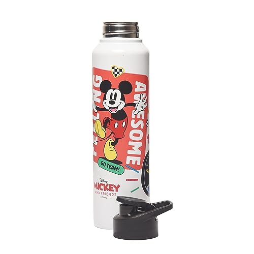 Image of Gluman Steel Water Bottle for Kids | Disney Unica 1000 ml Single Walled Water Bottle | School Water Bottle for Boys | Leak Proof| Wide Mouth Water Bottle | Leakproof (Mickey)
