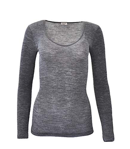 EGI ® Luxury Wool Silk Long Sleeve Top with Satin Trim. Proudly Made in Italy.