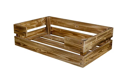 Kistenkolli Altes Land Hundebett Rocky mit Kissen 80x50x21cm Hundekorb Tierbett Hundekissen Schlafplatz Vintage Hundesofa (geflammt)