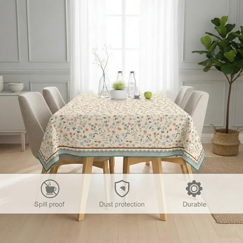 Image of STITCHNEST 'Tavola Luxe Series' Dining Table Cover 60x90 Inches | 6 Seater - 8 Seater Rectangular Dining Table Cover | Premium Fabric, Washable & Colour Fast