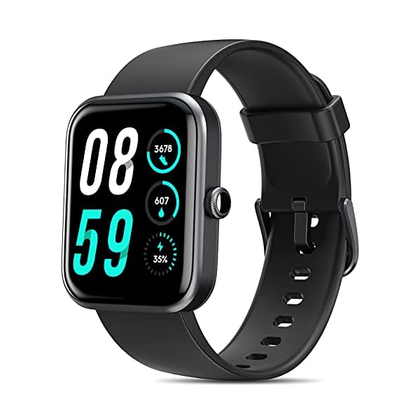 Smart Watch, AOKESI 2023 Newest Touchscreen Smart Watch for Android Phones and iPhone Compatible, 5ATM Waterproof Fitness Tracker with 24/7 Heart Rate, Blood Oxygen, Smartwatch for Men Black