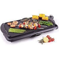 Duronic GP20 Grill Teppanyaki Elettrico, Piastra elettrica 2000W, Superficie cottura 52 x 27 cm, Plancha griglia antiaderente, per Cucina Interna ed Esterna, termostato