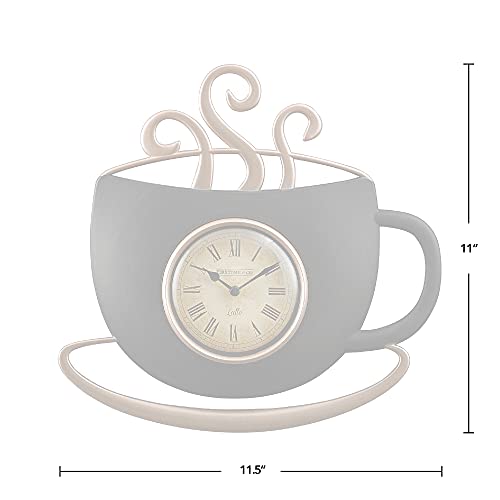 Firstime Latte Cup Clock, Plastic, Farmhouse Style, 11.5 X 1.375 X 11 Inches, Bronze #TOP3