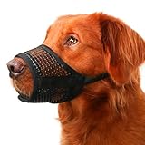 Mayerzon Dog Muzzle, Breathable Mesh Puppy Muzzles for Small Medium Large Dogs Jack Russell Terrier Dachshund Beagle Golden Retriever for Biting Chewing Grooming, with Adjustable Hook and Loop