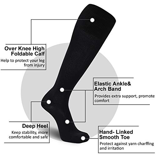 Image of FOOTPLUS Baseball Softball Socks,Unisex Over Knee High Solid Sports Rugby Summer Soccer Camps Socks