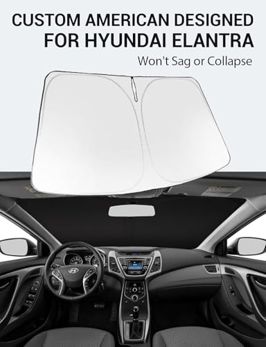 Image of Proadsy 2026 Upgrade Front Windshield Sun Shade Foldable Sunshade Protector Custom Fit 2011-2016 Elantra Accessories