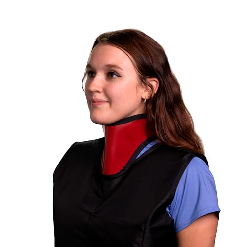Image of Thyroid Shield /Collar with PVC Easy Clean Color Red .50mm PB Light Weight Radiation Protection