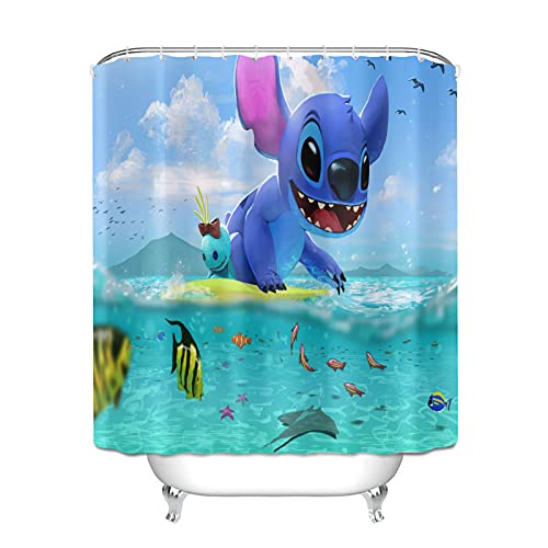 LKFFHAVD Lilo & Stitch Tenda da doccia 120 x 200