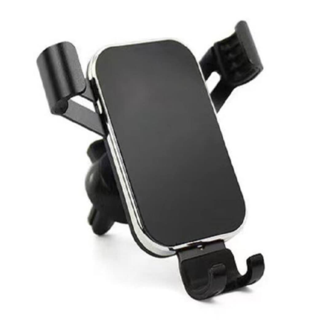 Smartfon Uchwyt Do Samochodu Uchwyt samochodowy na telefon Samochodowy uchwyt na telefon ze stopu aluminium Metalowy uchwyt samochodowy grawitacyjny Wspornik Nawigacyjny (Color : Black)