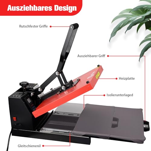 ColorSub Digitale Sublimationsmaschine, 38 x 38 cm (15 'x 15'), Hitzepresse，Gleit-Thermopresse, geeignet für T-Shirts, Taschen, Kissen, Puzzles, Kleidung,HTV-Vinyl-Projekte 1600 W