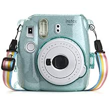 PHOTO4LESS Glitter Hard Case for Fuji Instax Mini Cameras- Ice Blue, Top Value!