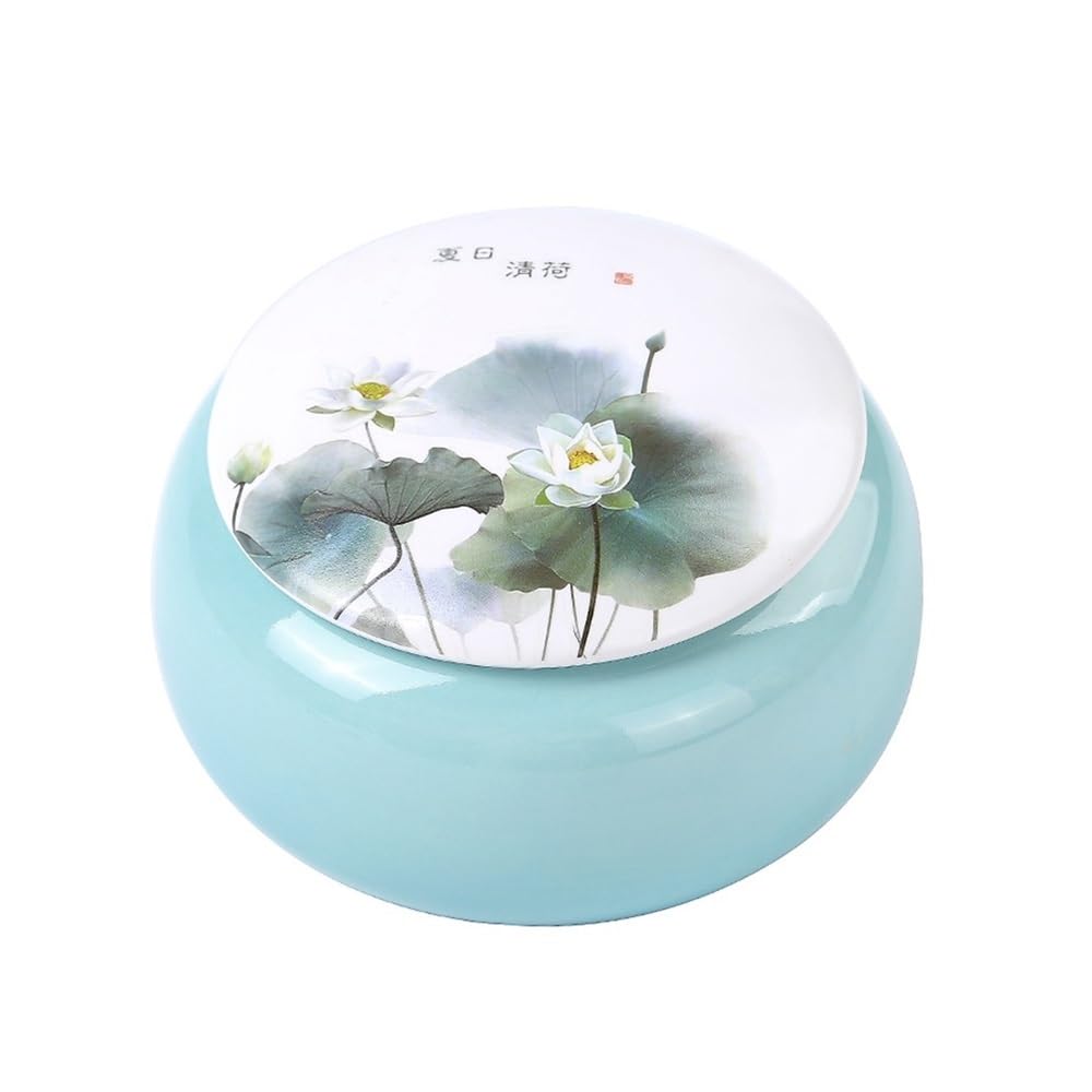 Bx9rE7tK3g Kitchen Storage Jar Ceramic Tea Canister With Lid Home Storage Jar For Loose,Coffee Beans,Herb,Candy,Spices,Nuts Ceramic Tea Canister(Blue)