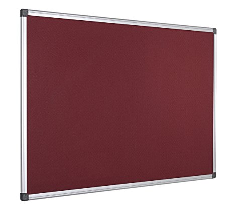 Bi-Office Notice Board Maya, Burgundy Felt, Aluminium Frame, 90 x 60 cm,FA0333170
