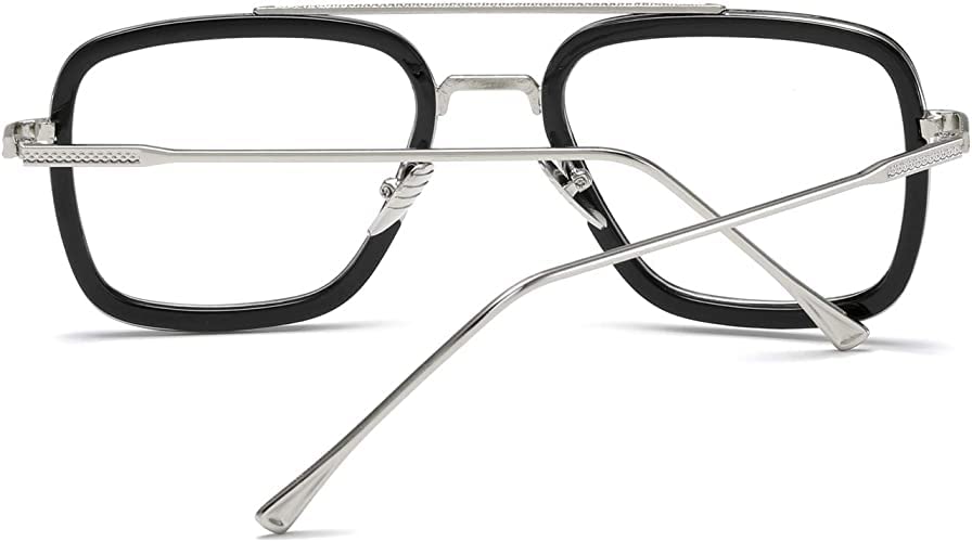 Image of Legend Eyewear Tony Stark Sunglasses Vintage Square Metal Frame for Men Women Vintage Sun Glasses (Blue Light Blocking