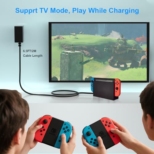 Image of Fast Charging Power Charger for Nintendo Switch, USB-C Type C Power Adapter for Nintendo Switch /Lite /OLED,Support TV Mode 15V 2.6A (Pack of 2)