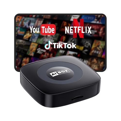 Ai Magic Box for Streaming Netflix/YouTube/TikTok, Wireless CarPlay Adapter Dongle Support TF Card for OEM Wired Car Play & Android Auto Cars