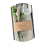 Generisch Servietten Banderolen Kraftpapier Personalisiert 10x | Namen & Datum individuell bedruckt | 180g Naturpapier 4,3x21cm | Hochzeit Taufe Geburtstag | Nachhaltige Tischdeko